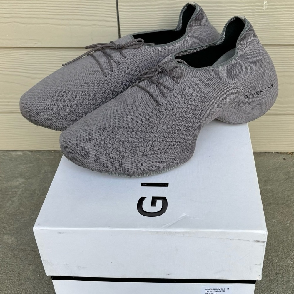 Givenchy Grey Knit Lace-Up Sneakers